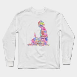 Buddha Travel Text Word Cloud Long Sleeve T-Shirt